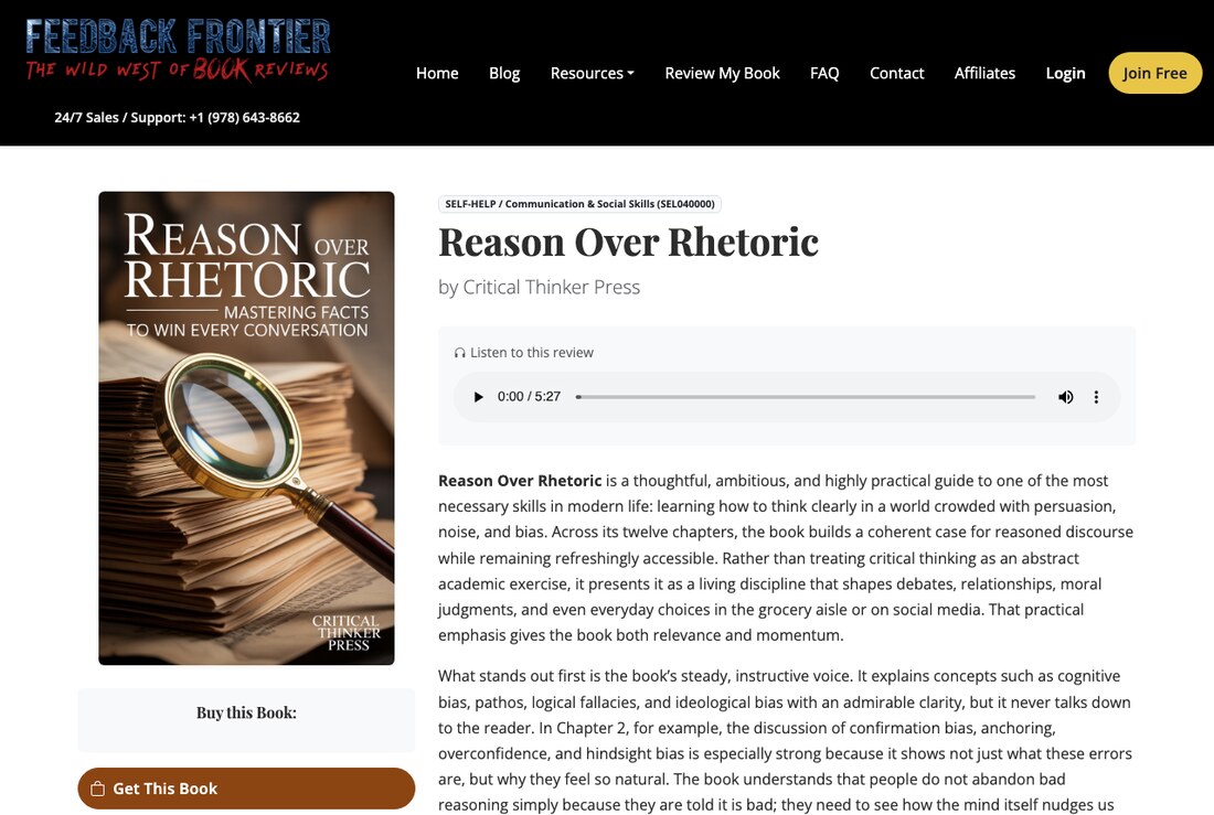 Editorial review — real AuthorPass example for Reason Over Rhetoric