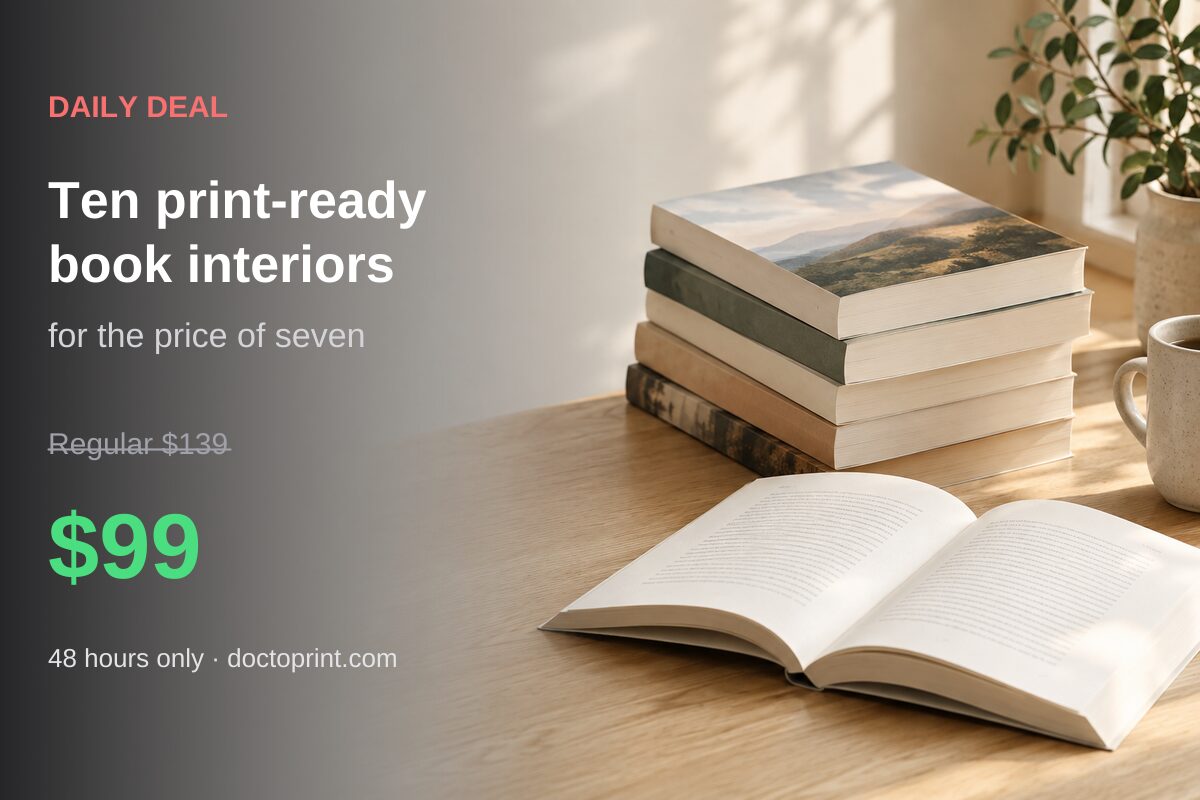 Ten print-ready book interiors for the price of seven