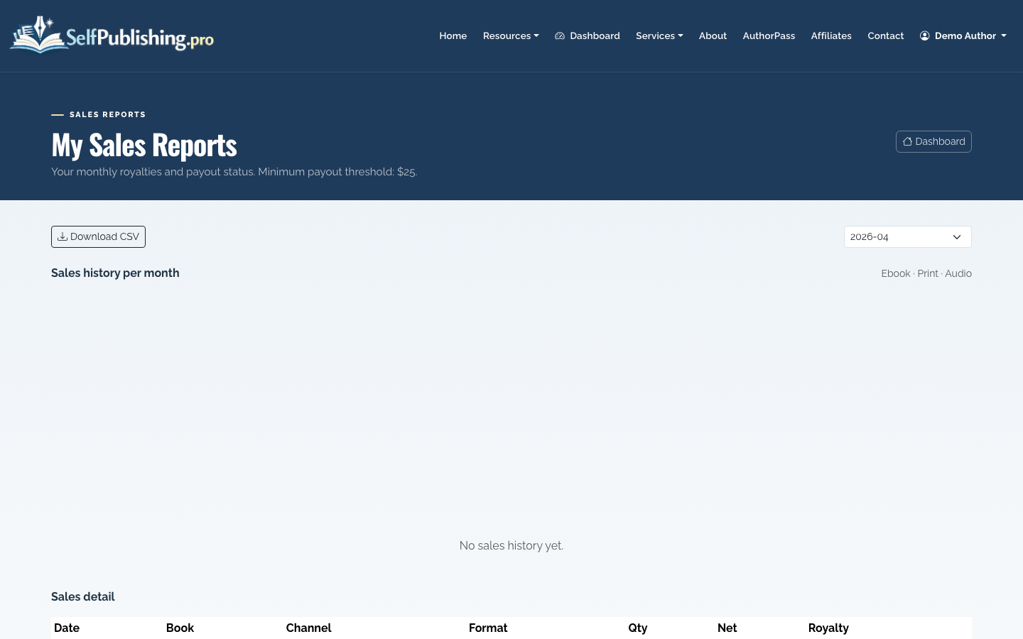 Review monthly royalty reports by retailer and format