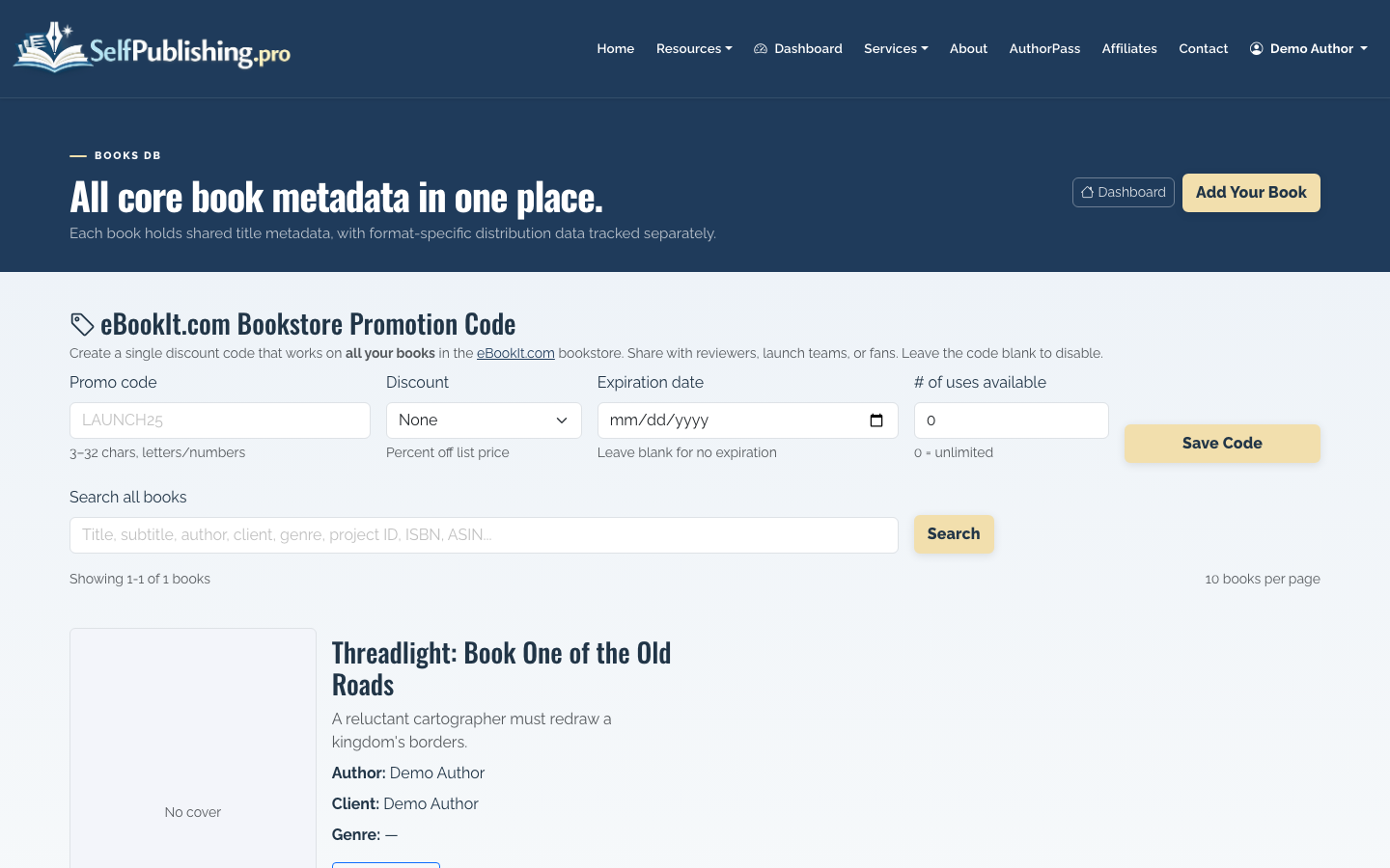 Use the books list to add and manage your poetry collection.