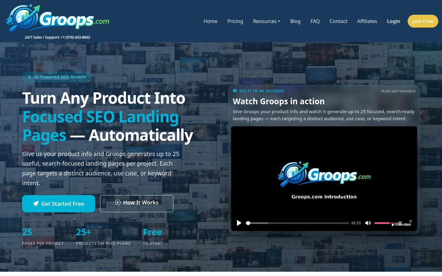 Top fold of the Landing Pages for Your Book website